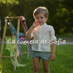 Conjunto niño short crudo/verde by Copo